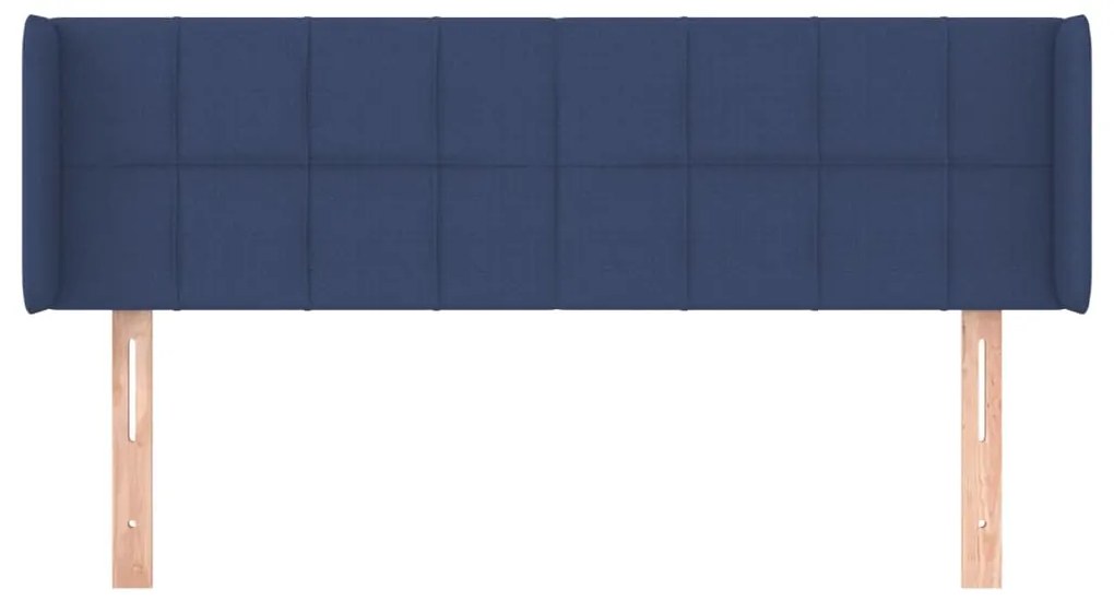 Cabeceira de cama c/ abas tecido 147x16x78/88 cm azul