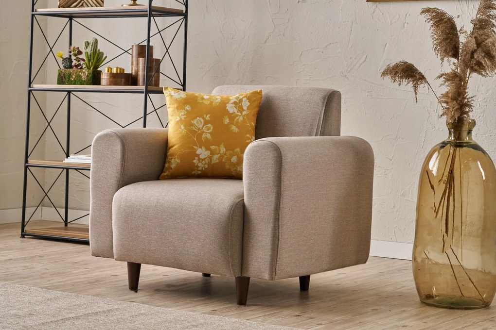 Sofá de 1 Lugar Noya – Cor Creme – 95x87x70 cm