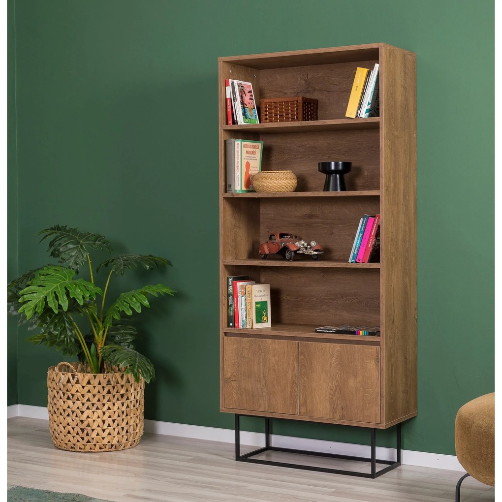 Conjunto de Móveis de Sala Laxus – Nogueira/Preto – 90x39x40 cm