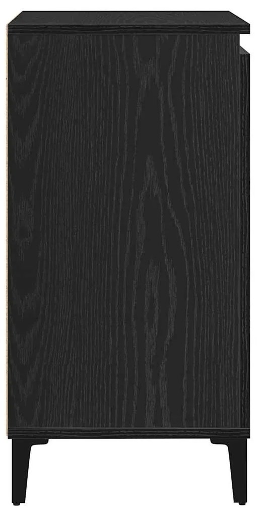 Buffet vidaXL Preto de Carvalho 60x35x70 cm em Madeira Aglomerada