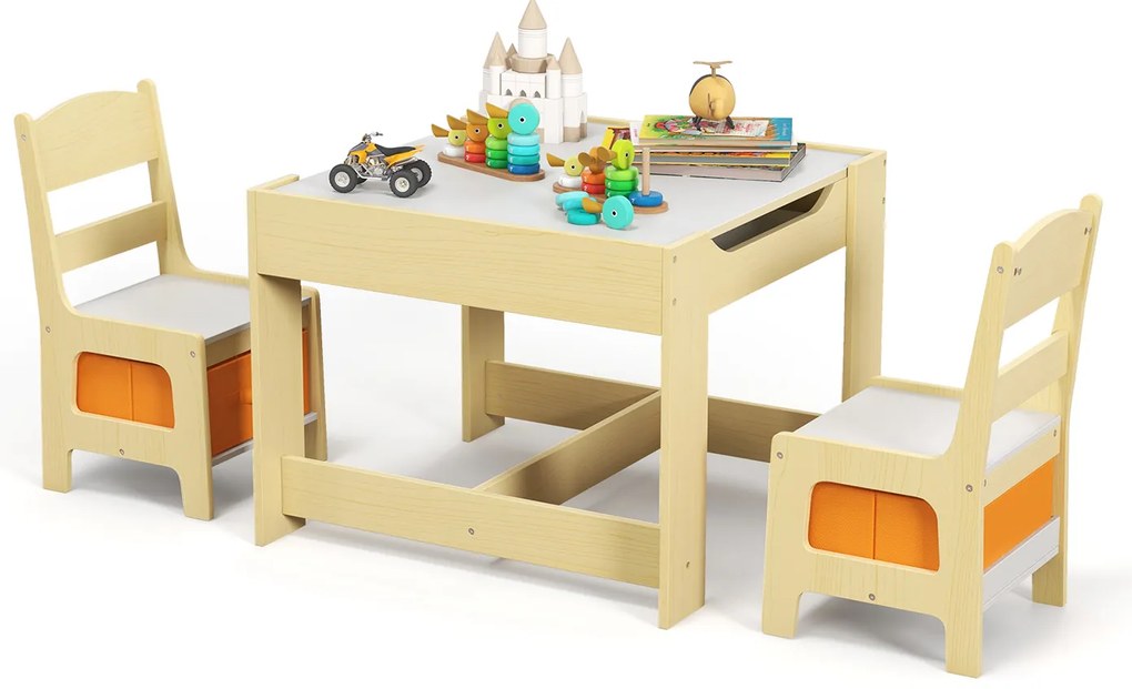 Cadeira alta para bebê 3 em 1, cadeira de jantar e grupo de assentos para crianças 62 x 51 x 104 cm bege