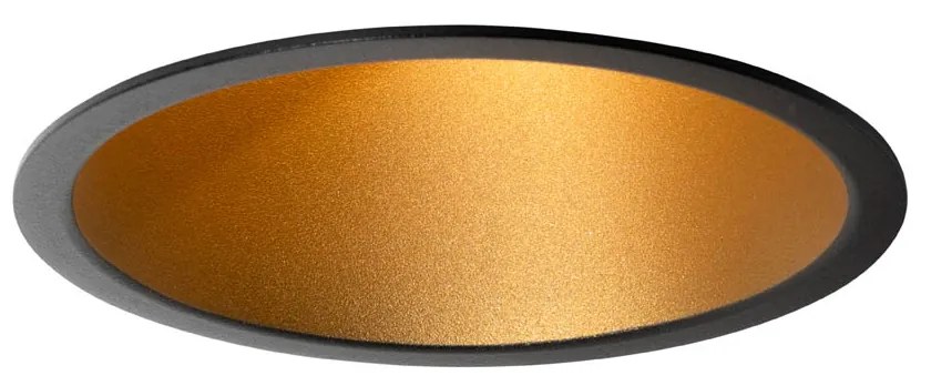 Set van 6 moderne inbouwspots zwart met goud GU10 70mm IP44 - Dept Moderno