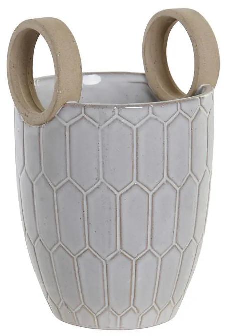 Vaso DKD Home Decor Cinzento Porcelana Moderno (14 x 14 x 21.5 cm)