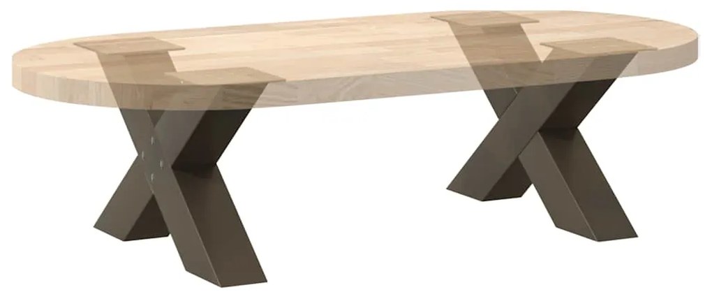Pés para mesa de centro em formato de X, 2 peças, aço natural, 50x(30-