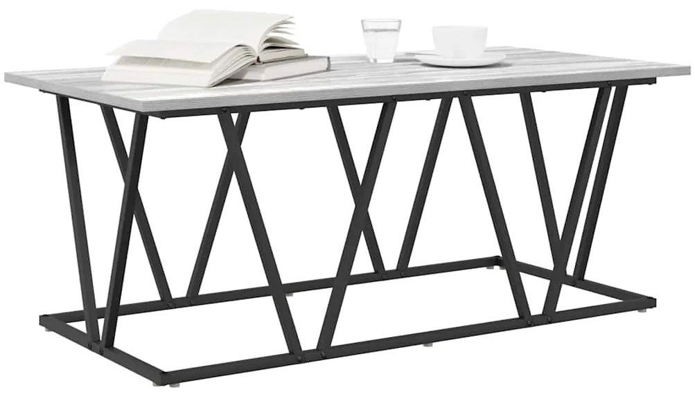 Mesa de Centro Cinzento Sonoma 100x50x40 cm Feita de Madeira de Engenh