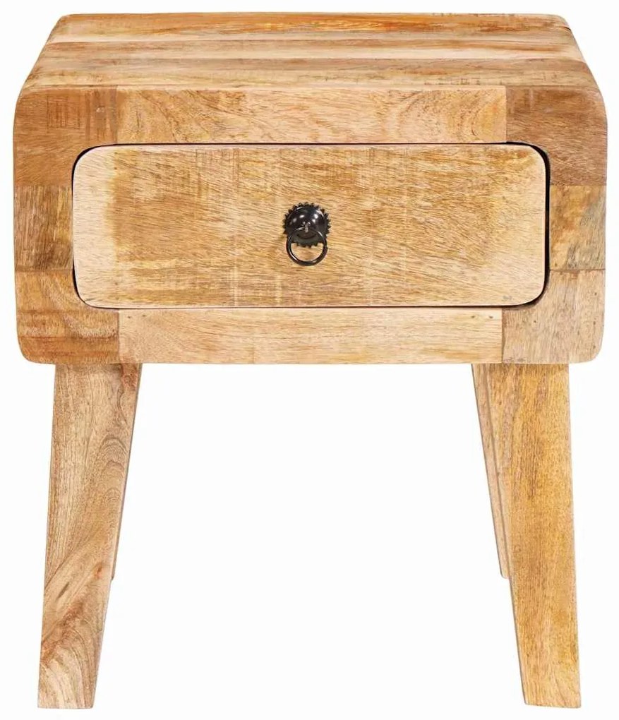 Mesas de canto com gaveta Castanho Madeira de mangueira maciça