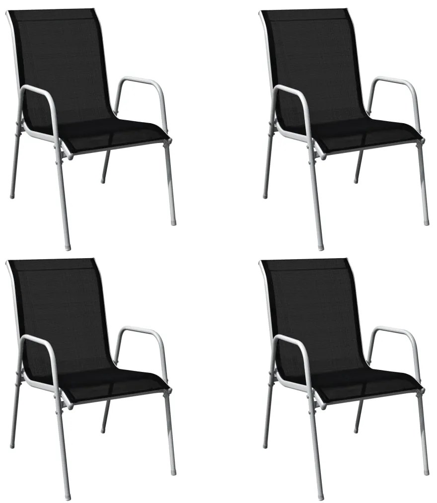 Conjunto de jantar para jardim 5 pcs 80x71 cm aço preto/cinza