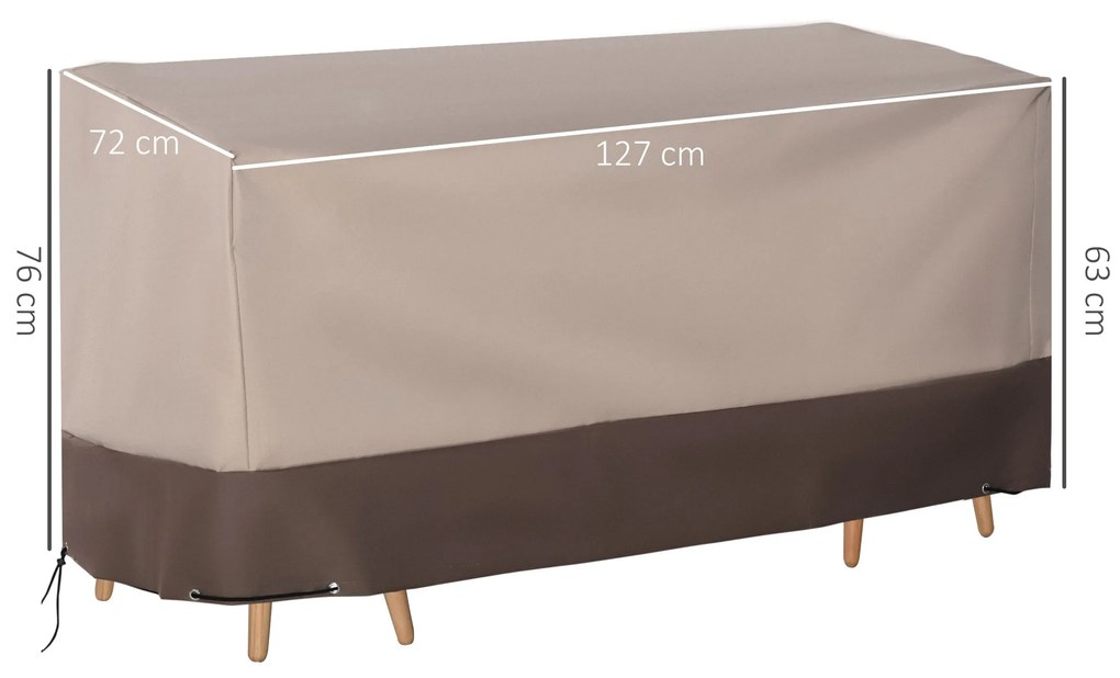 Outsunny Capa para móveis de jardim 600D Oxford Proteção contra poeira Capa contra raios ultravioleta para móveis de exterior 127x72x76 cm para mesas cadeiras sofás marrom