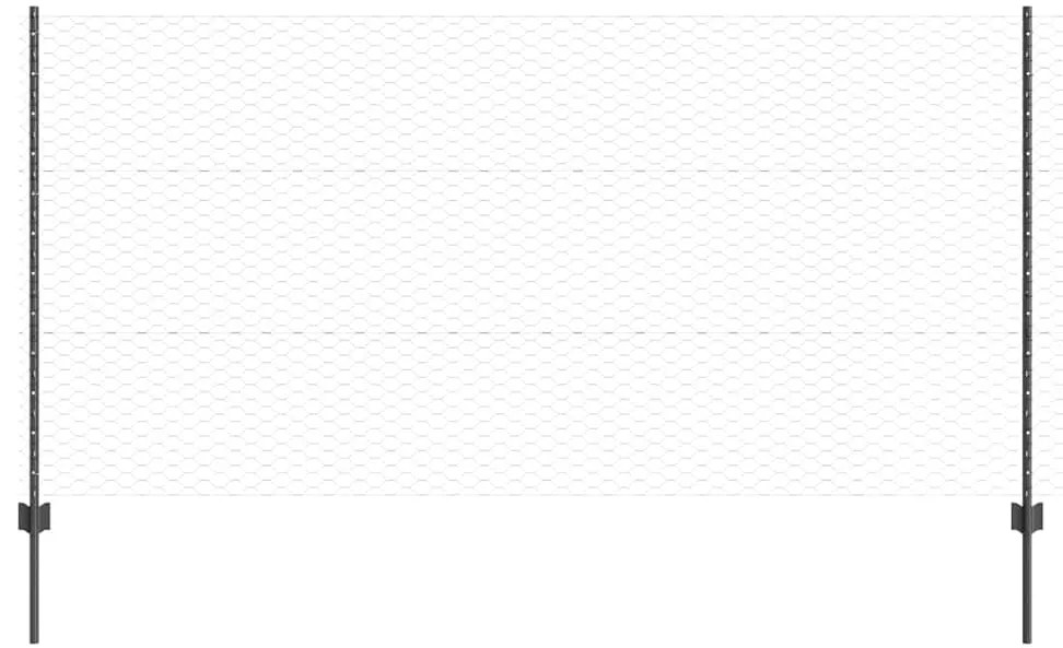 Postes de Cerca vidaXL 22 pcs Canal U Cinza 120 cm Aço