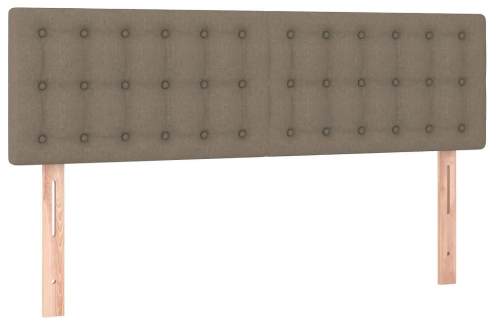 Cama com molas/colchão 140x200 cm tecido castanho-acinzentado