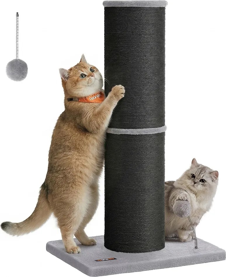 Arranhador para gatos com 85 cm de altura, tronco em sisal XXL, Preto
