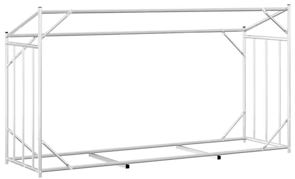 Rack de lenha tampa de chuva 200,5x60,5x110,5cm aço galvanizado