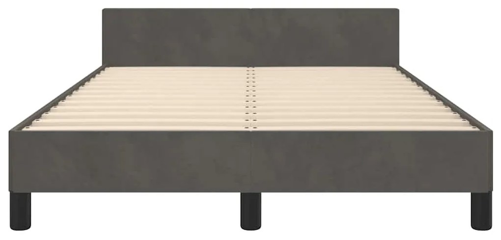 Estrutura de cama sem colchão 120x200 cm veludo cinzento-escuro