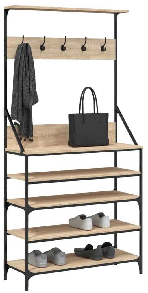 Conjunto de Entrada - Bengaleiro c/ arrumação calçado 90x34x184 cm car