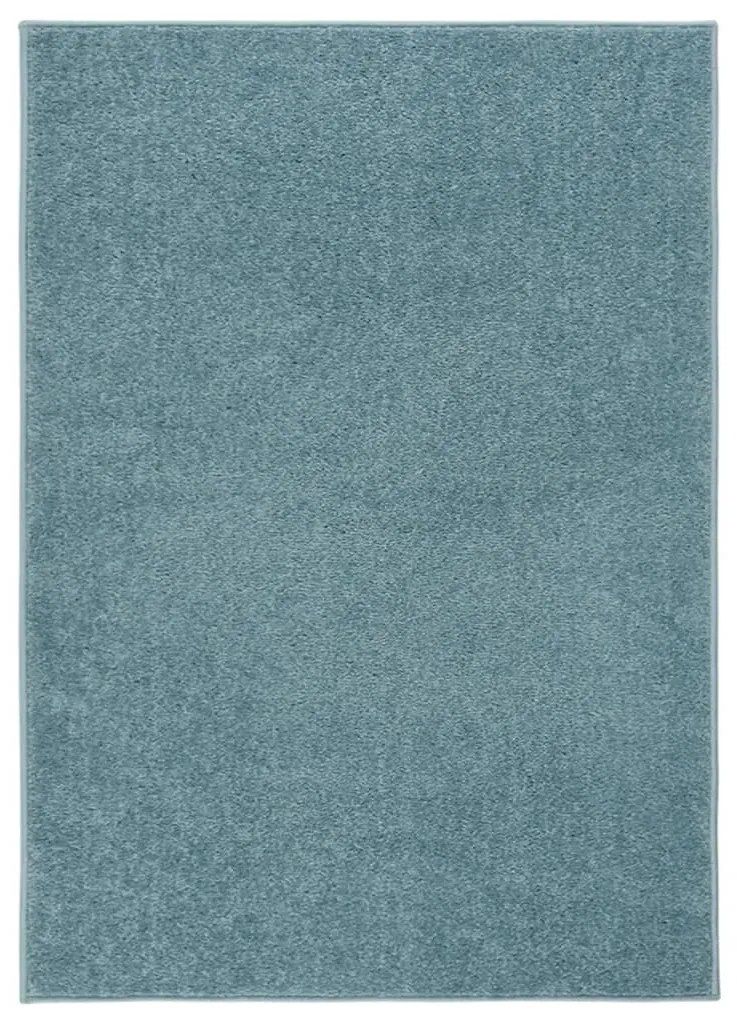 Tapete de pelo curto 140x200 cm azul
