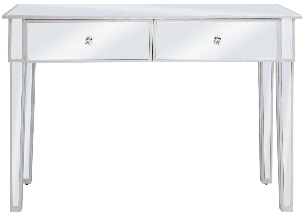 Mesa consola espelhada em MDF e vidro 106,5x38x76,5 cm