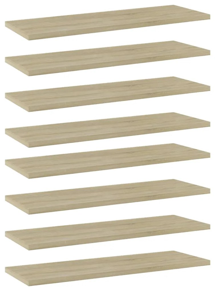 vidaXL Prateleiras estante 8pcs 60x20x1,5cm contraplacado cor carvalho