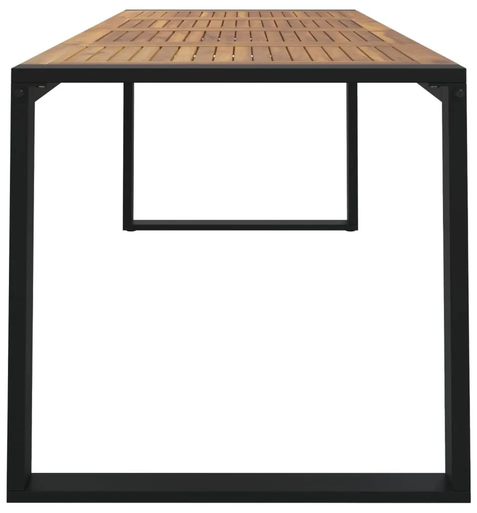 Mesa jardim c/ pernas em forma de U 200x90x75 cm acácia maciça