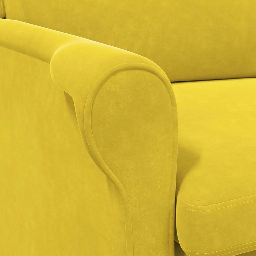 Poltrona Amarela Amarelo Têxtil, Madeira Padrão Poltrona Amarela