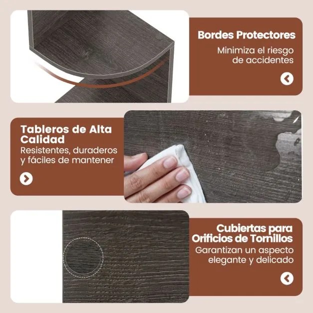 Estante de canto 20 x 20 x 126 cm  de 5 níveis Organizador de armazenamento montado na parede para sala, quarto e cozinha Cinza