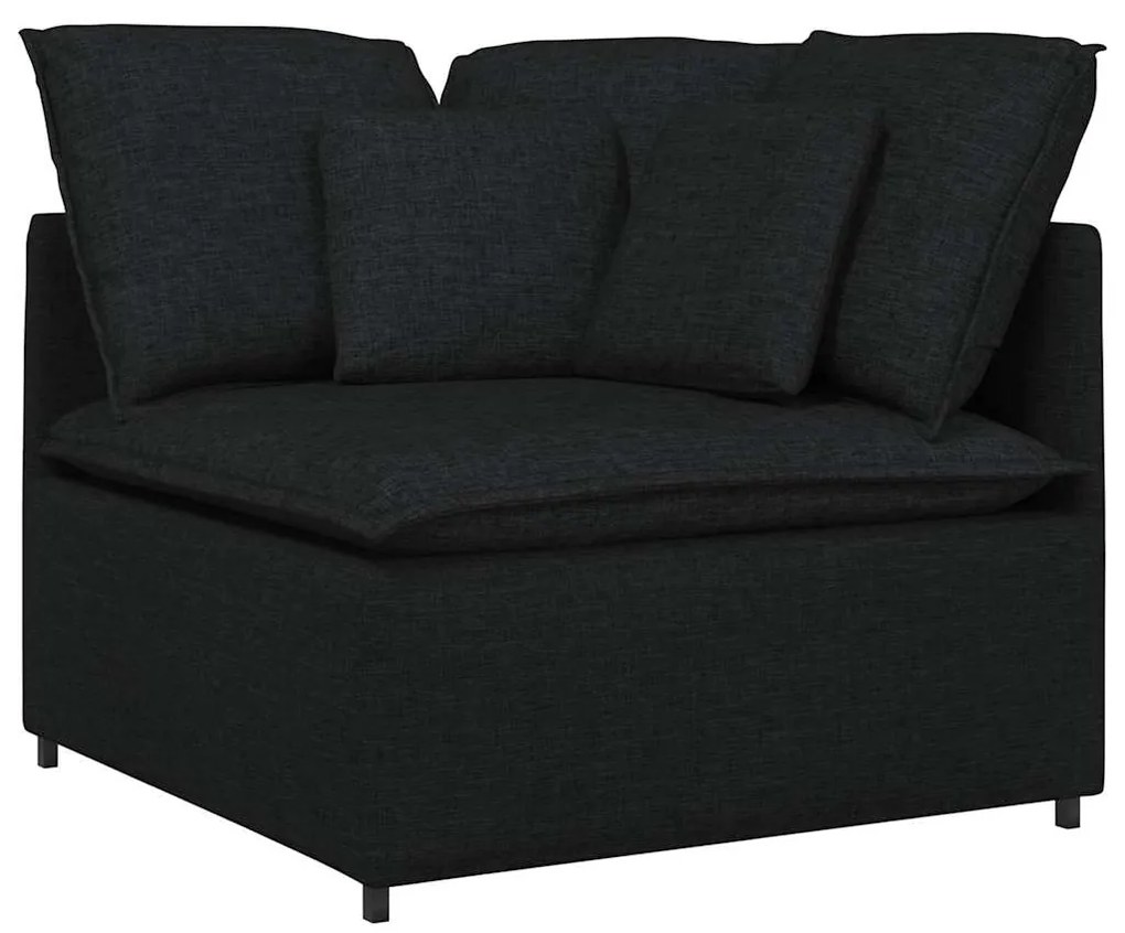 Sofá modular com almofadas tecido preto
