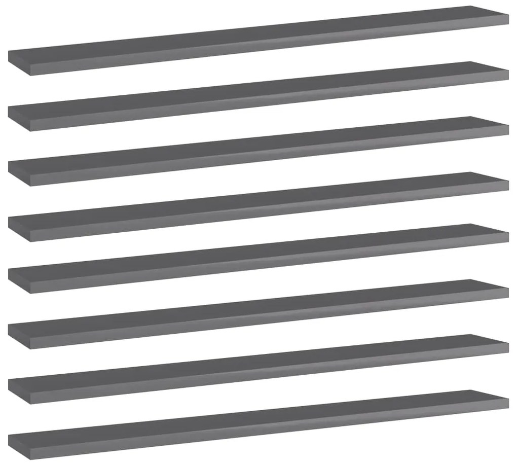 vidaXL Prateleiras para estante 8 pcs 80x10x1,5cm contraplacado cinza