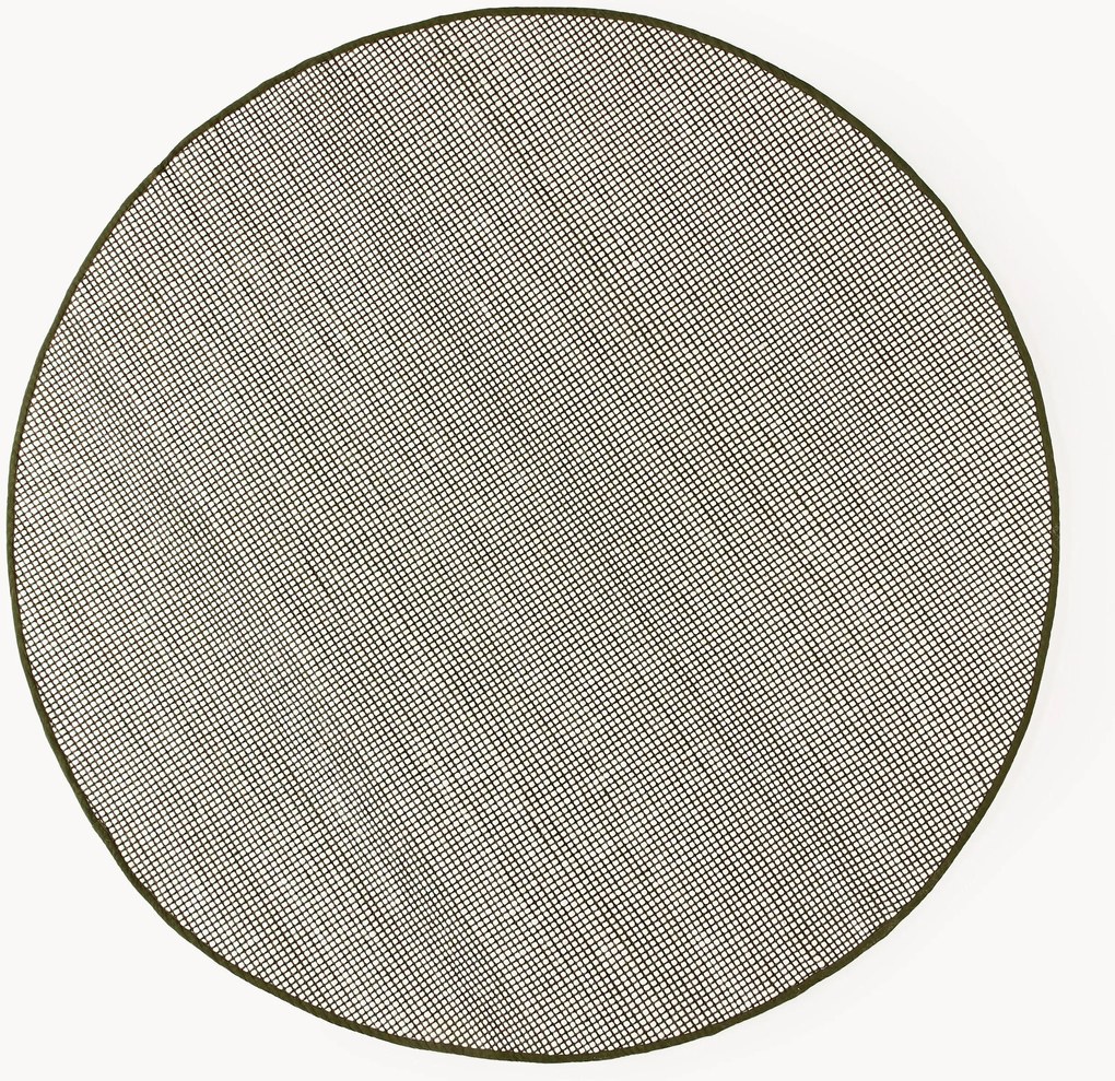 Tapete redondo de lã artesanal Amaro