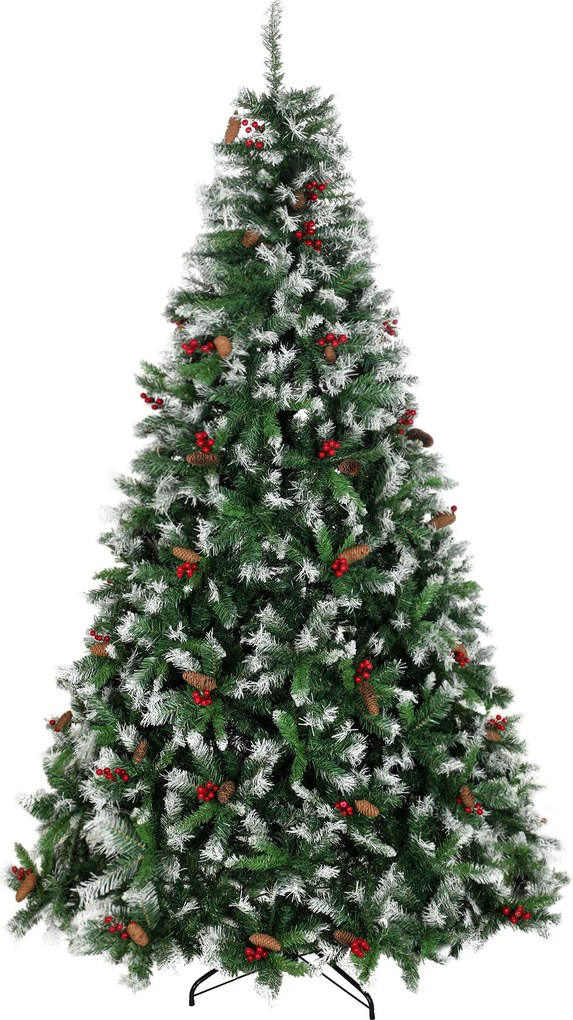 HOMCOM Árvore de Natal Artificial 240 cm, Abeto com 1773 Pontas, Ramos Articulados e Base Dobrável em Aço | Aosom Portugal