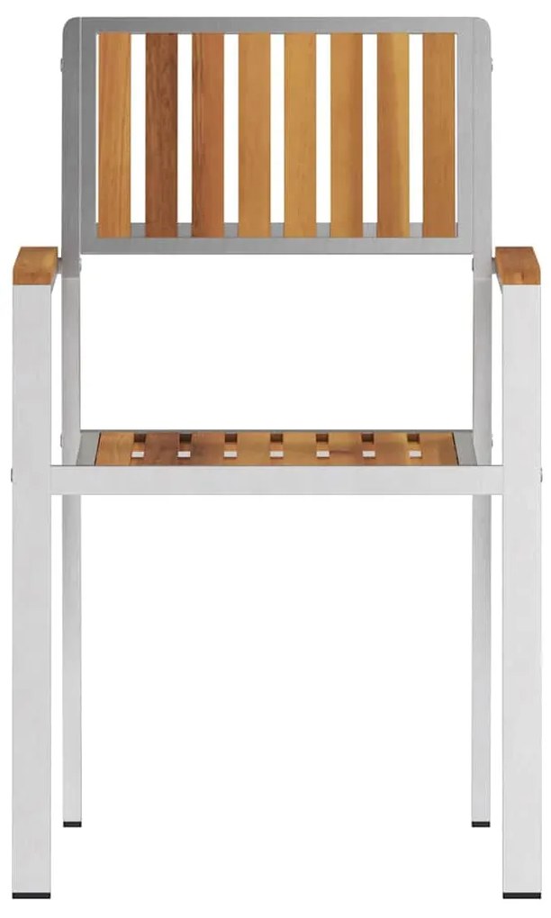 Cadeiras de Jardim Empilháveis vidaXL 8 pcs 54.5x56x87 cm Madeira de A