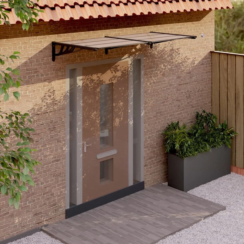 153699 vidaXL Toldo de porta 199x90 cm policarbonato preto