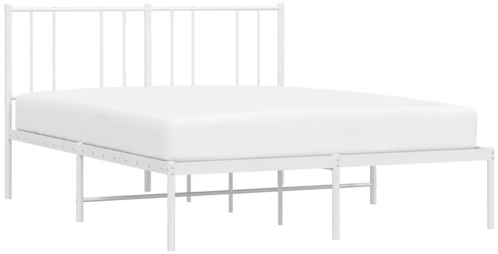 Estrutura de cama com cabeceira 150x200 cm metal branco