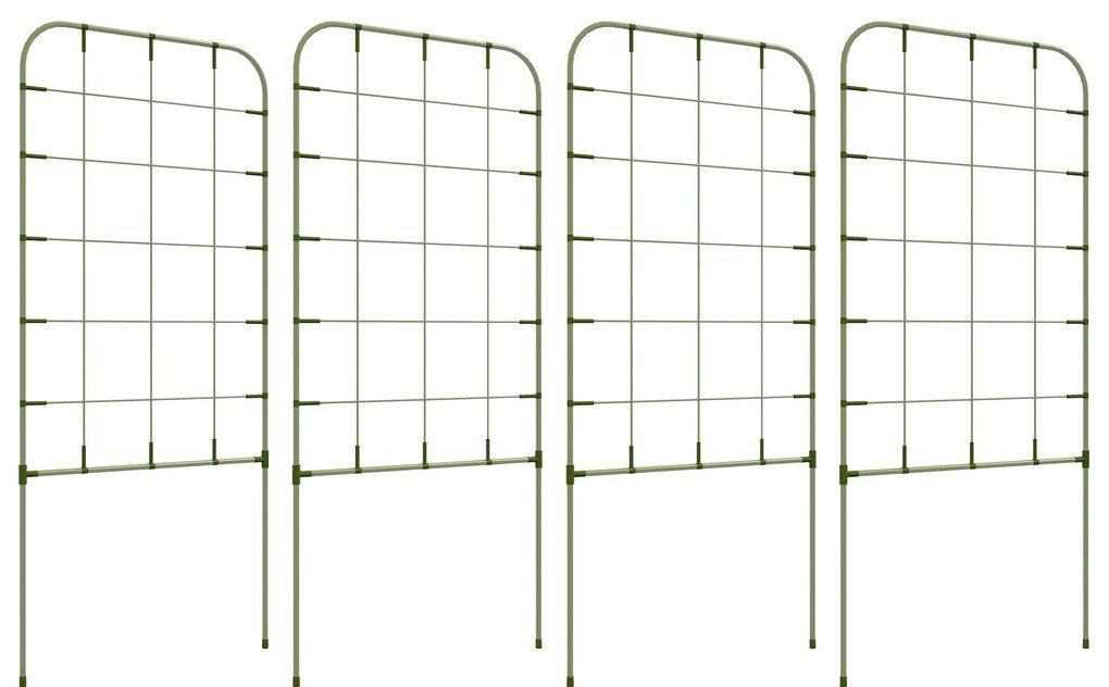 Conjunto de 4 Treliças de Jardim Suportes para Plantas Trepadeiras com