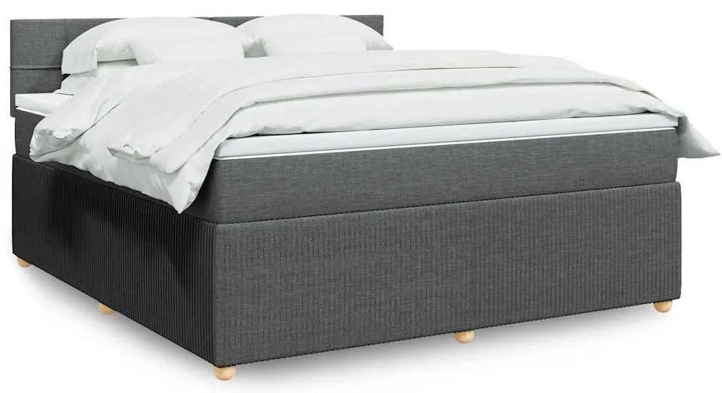 Cama com molas/colchão 180x200 cm tecido cinzento-escuro