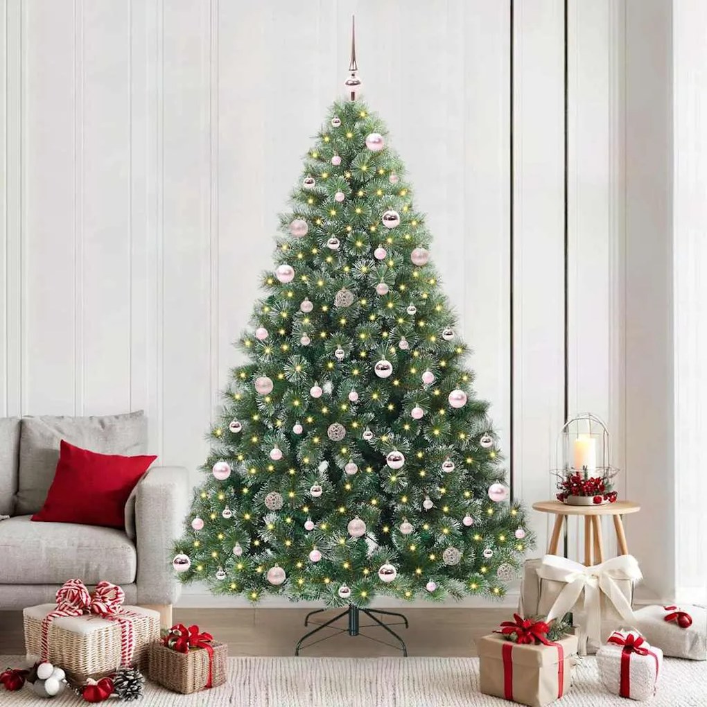 vidaXL Árvore de Natal Artificial com 300 LEDs Verde 210 cm PE e PVC