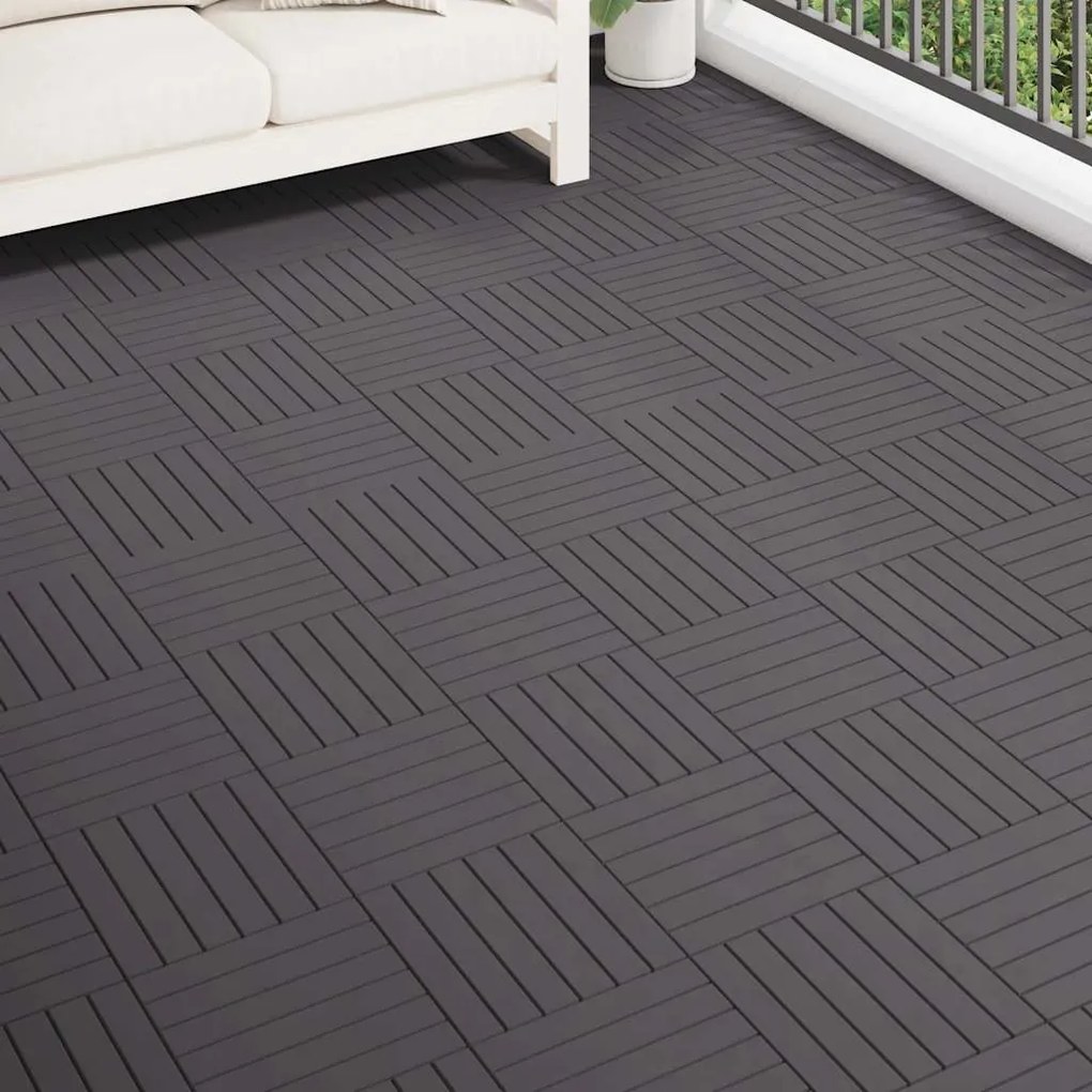 vidaXL Ladrilhos de terraço 20 pcs 30x30 cm acácia maciça cinzento