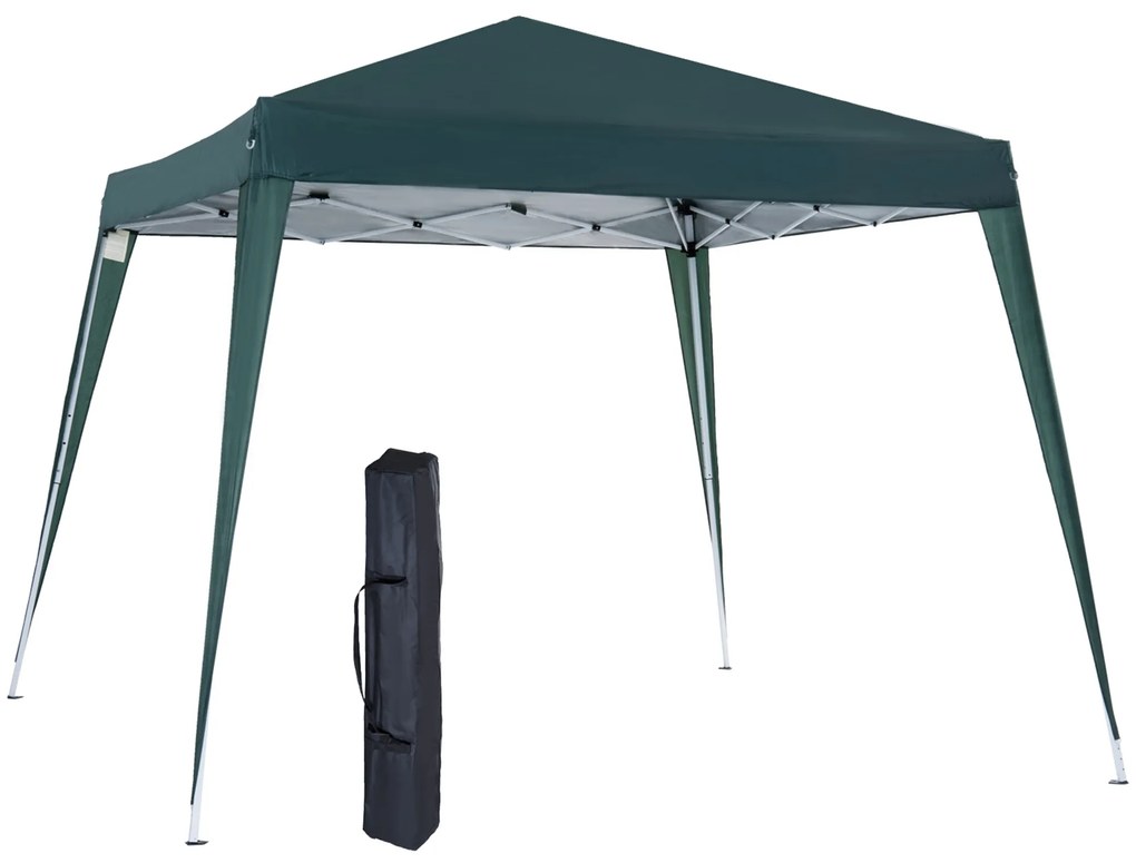 Outsunny Tenda Dobrável Pop-Up 2,4x2,4 m Tenda de Jardim para Campismo Festas e Eventos em Aço e Oxford Verde | AOSOM Portugal