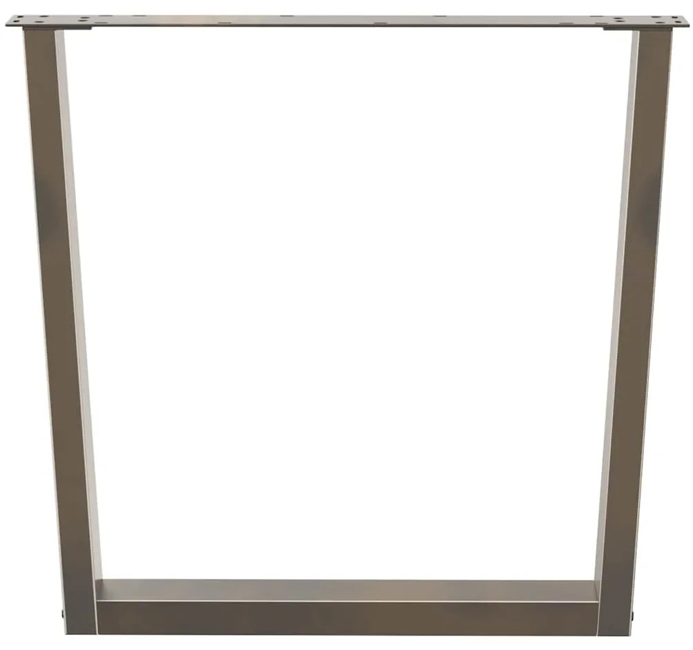Pés para mesa de jantar em formato de V, 2 peças, aço natural, 80x(72-
