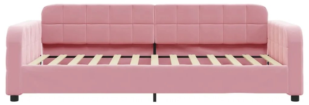 Sofá-cama com colchão 90x200 cm veludo rosa