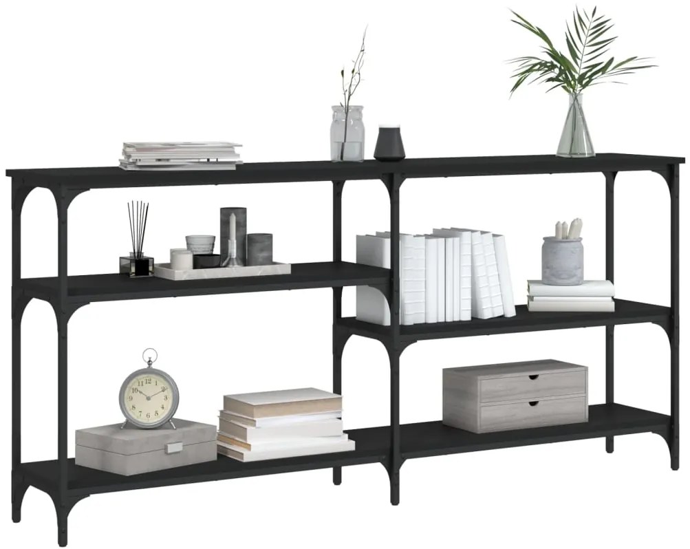 Mesa consola 160x29x75 cm derivados de madeira preto