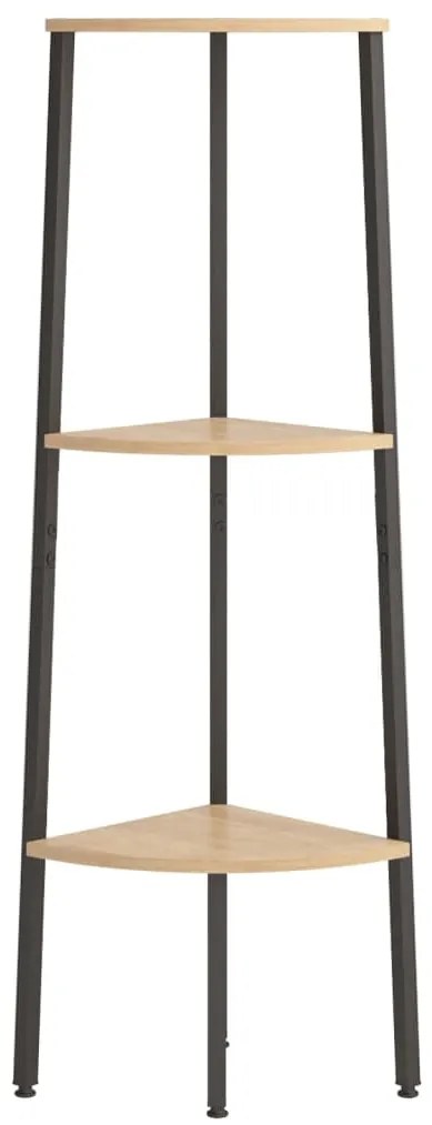 Unidade 3 pratel. de canto 45,5x31,5x120cm castanho-claro/preto