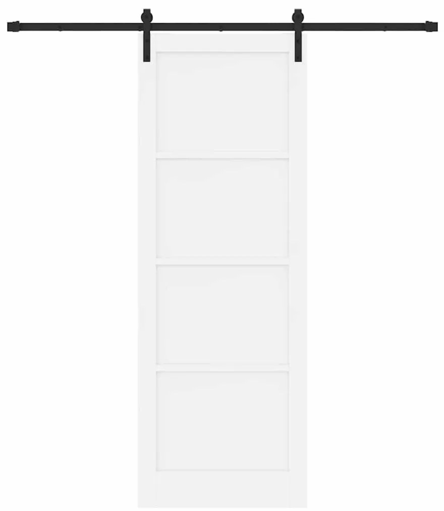 porta deslizante vidaXL com conjunto de ferragens Branca 83x232 cm Mad