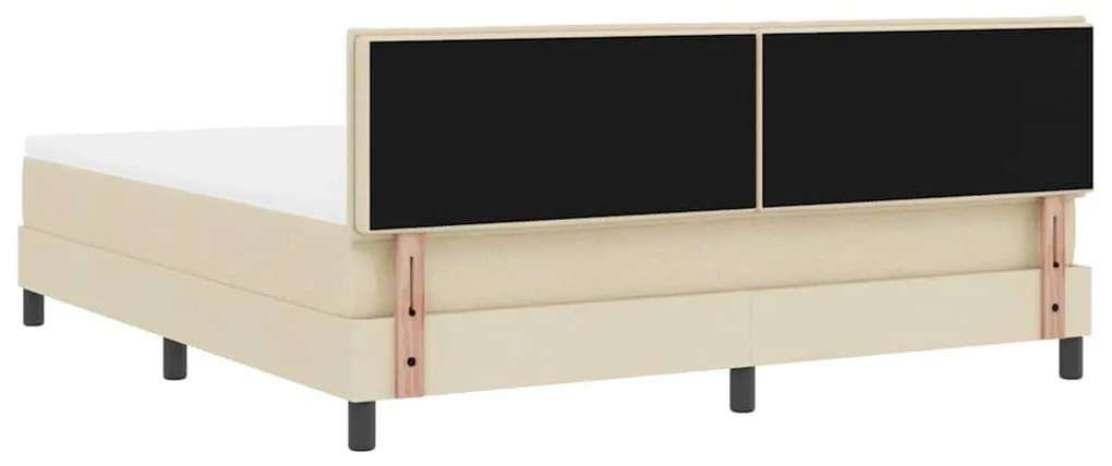 Cama Box com Colchão &amp; LED Creme 180x200 cm Tecido