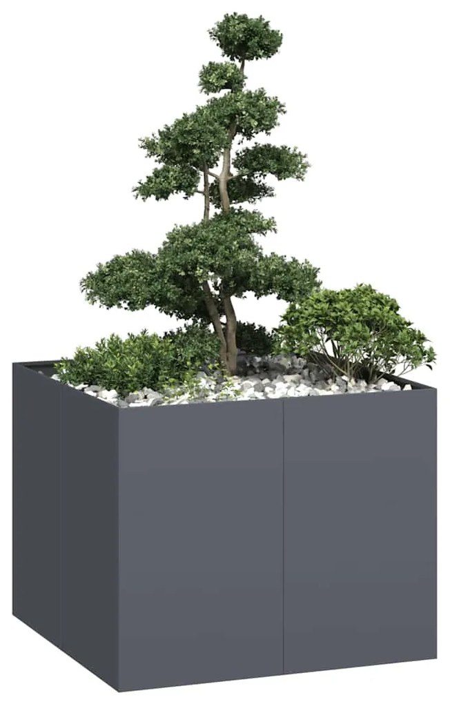 Vaso floreira 100x100x80 cm aço antracite