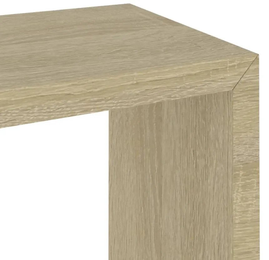 Prateleiras de parede forma de cubo 3pcs cm cor carvalho sonoma