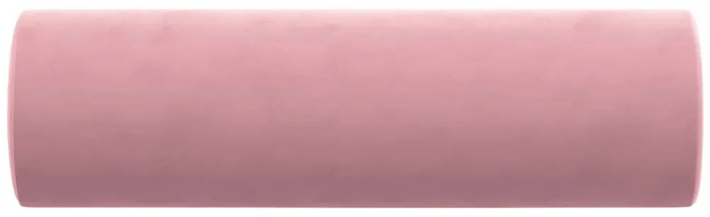 Almofadas decorativas 2 pcs Ø15x50 cm veludo rosa