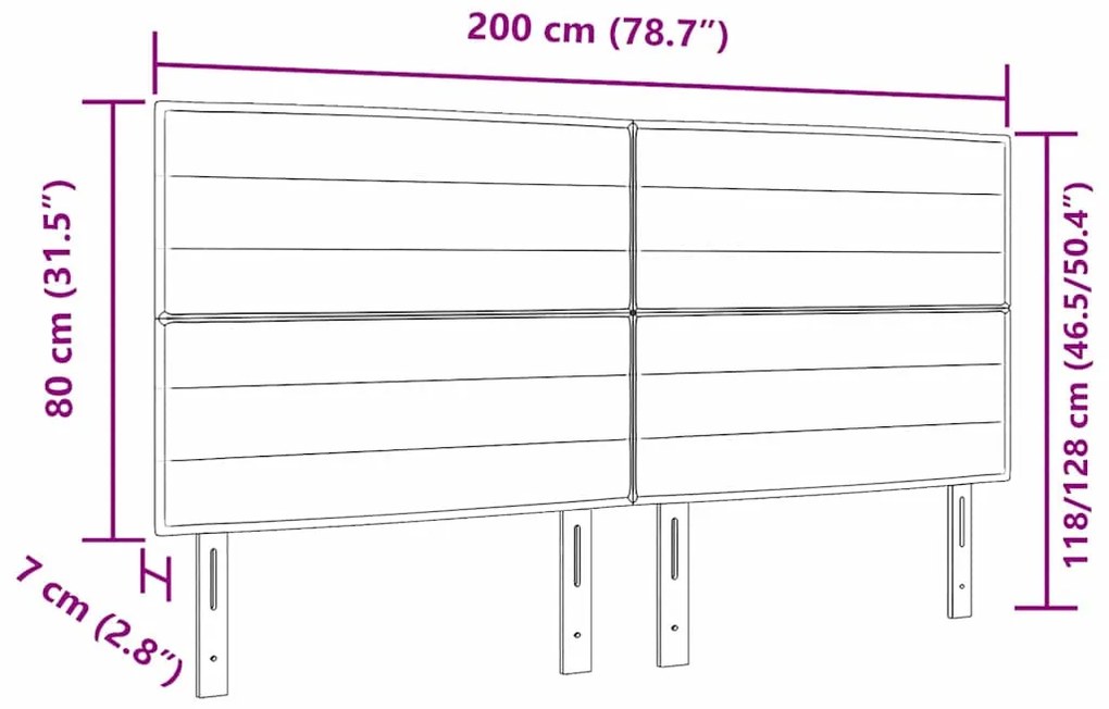 Cabeceira Design Lines Azul 200 cm Tecido