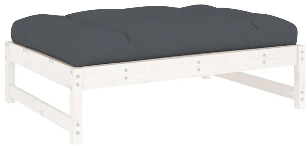 Apoio de pés para jardim 120x80 cm pinho maciço branco
