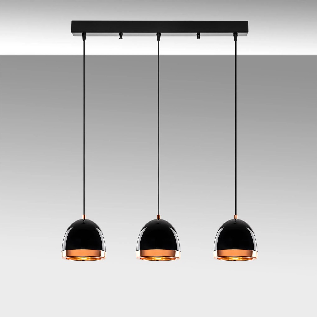 Candeeiro de Teto Mugo – Preto e Dourado – 62 x 17 x 110 cm