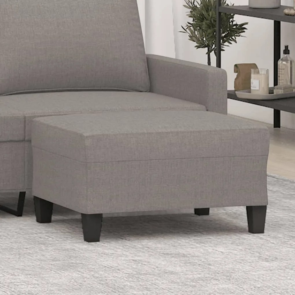 vidaXL Apoio de pés 70x55x41 cm tecido cinza-acastanhado