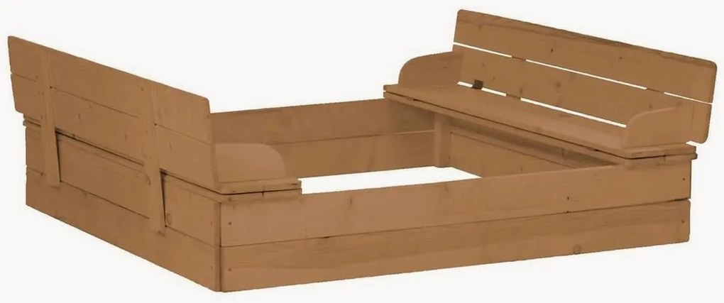 Caixa de areia de jardim em madeira com banco dobrável Emmi